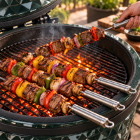 Brochetas para parrilla en uso