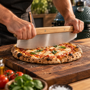 cortador de pizza en uso